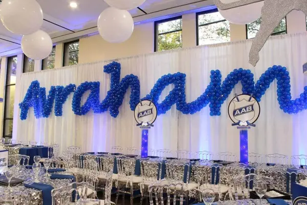 Blue Name in Balloons Sculpture