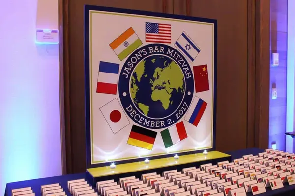 Travel Themed Seating Card Display