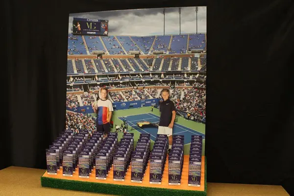 Tennis Themed Seating Card Display