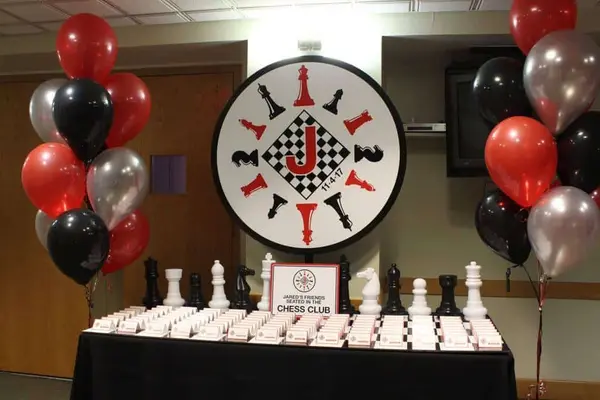Chess Themed Seating Card Display