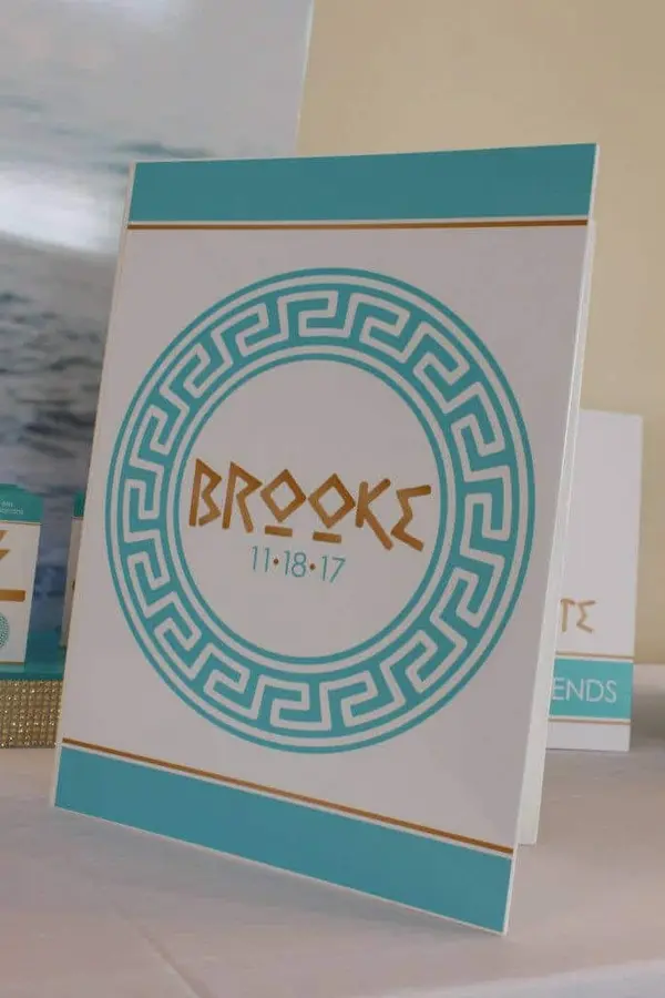 Greek Mythology Themed Sign in Book