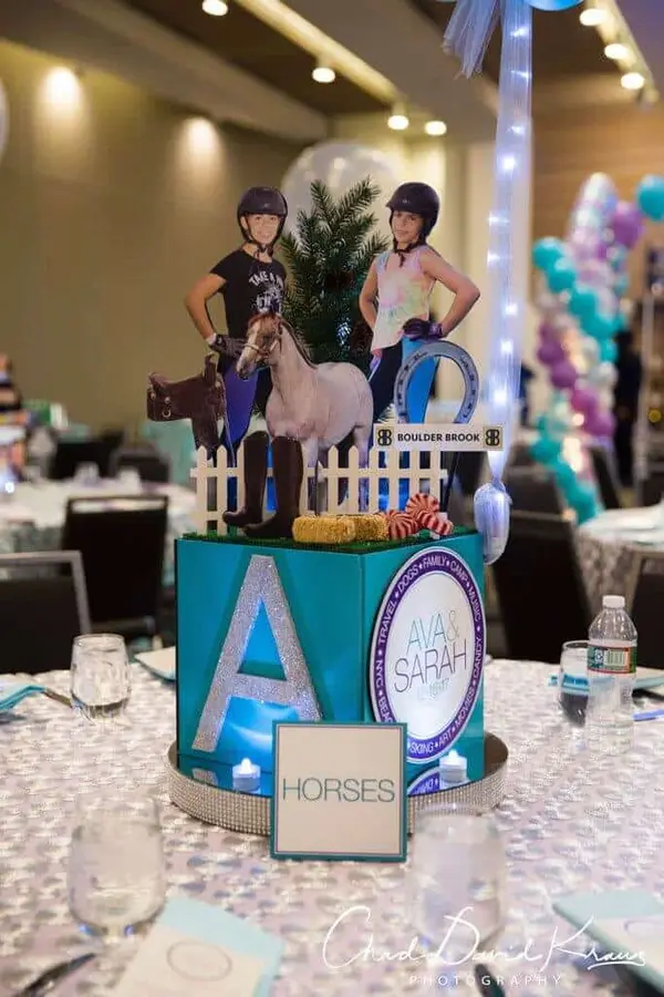 Horse Themed B'not Mitzvah Centerpiece