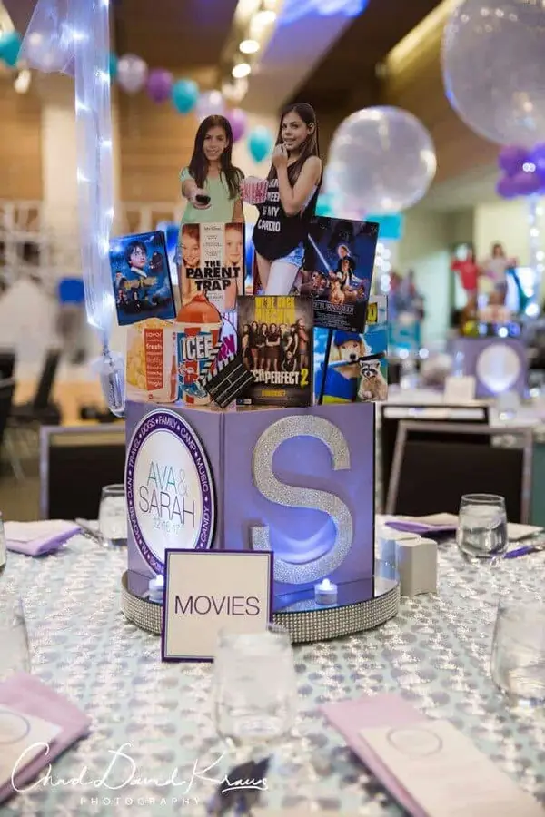 Movies Themed B'not Mitzvah Centerpiece