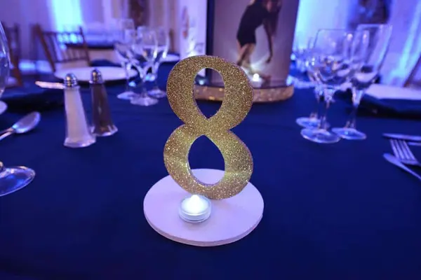 Gold Glitter Table Number