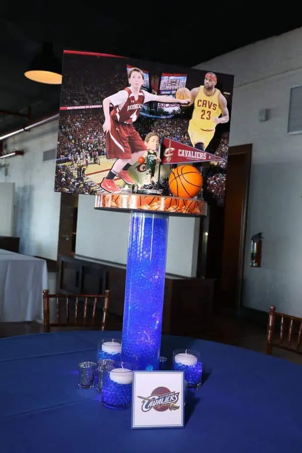 Cavaliers Themed Centerpiece