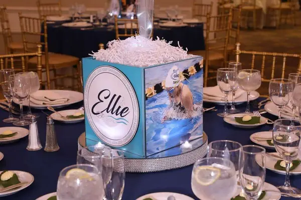 Swim Themed Photo Cube Centerpiece