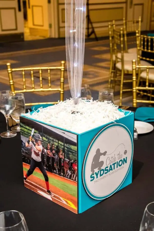 Softball Themed Photo Cube