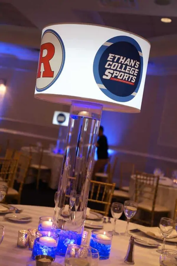 Sports Themed Lampshade Centerpiece
