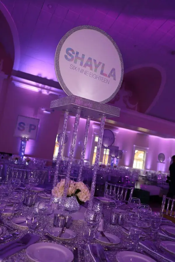 Hollographic Themed Centerpiece