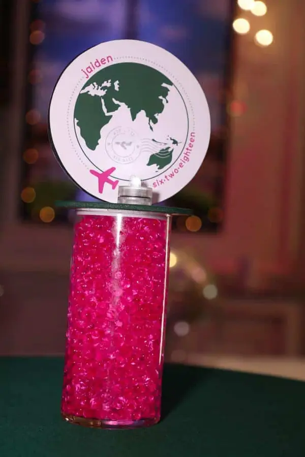 Travel Themed Lounge Centerpiece