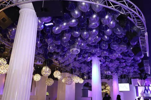 Purple and Silver Ceiling Balloons