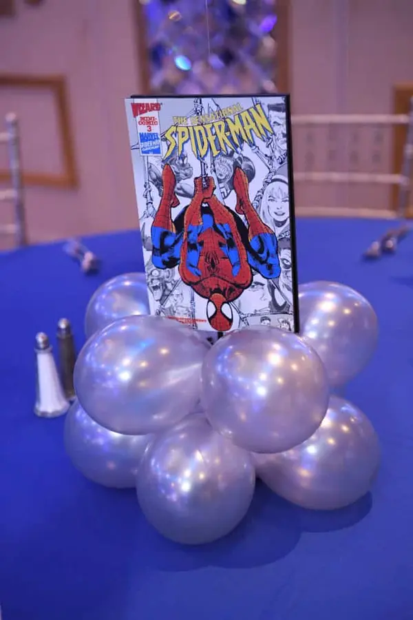 Comic Book Themed Balloon Centerpiece