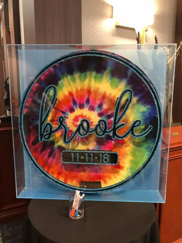 Tie Dye Shadow Box Sign in Board