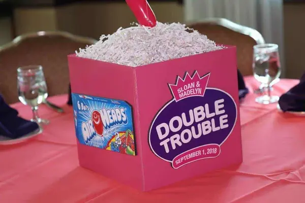 Candy Themed Cube Centerpiece
