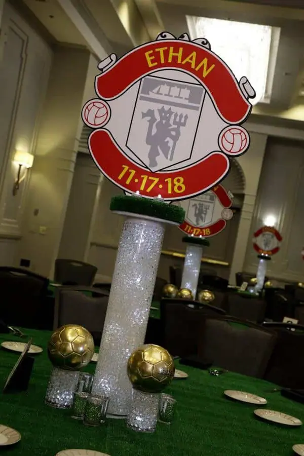 Soccer Themed Logo Centerpieces