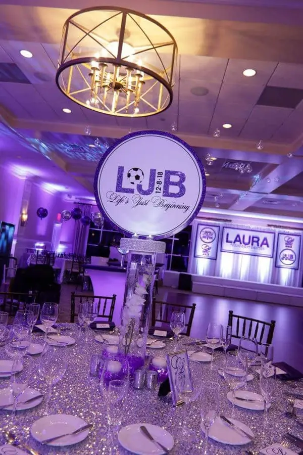 Bat Mitzvah Logo Centerpiece