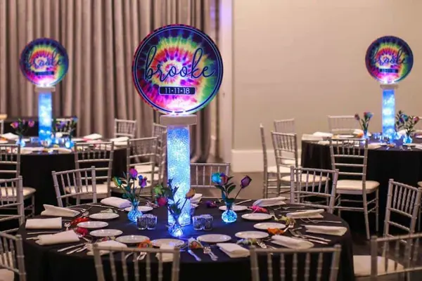 Tie Dye Logo Centerpieces