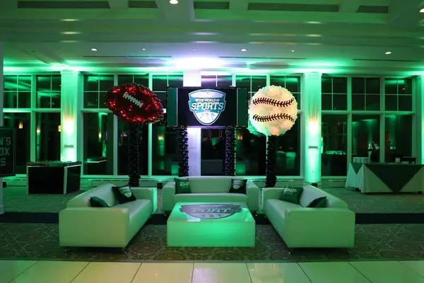 Sports Themed Lounge Setup