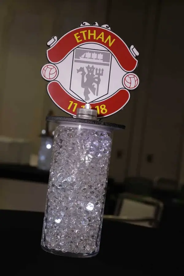 Soccer Themed Lounge Centerpiece