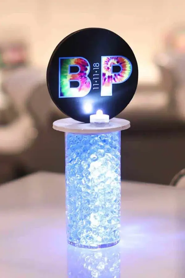Tie Dye Themed Lounge Centerpiece