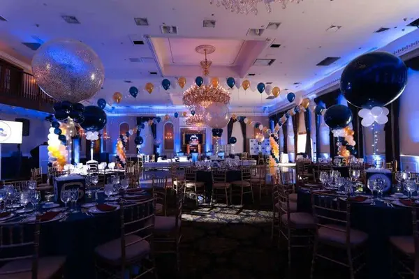 Navy and Gold Balloon Gazebo
