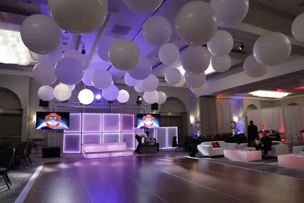 3' White Balloons Over Dance Floor