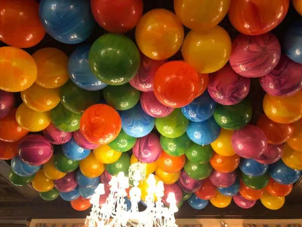 Large Marble Balloons on Ceiling