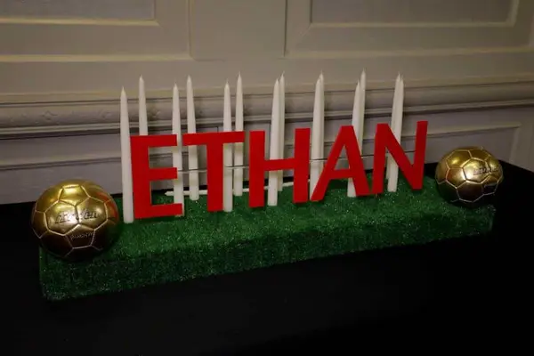 Soccer Themed Candle Lighting Display