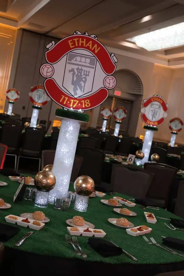 Soccer Themed Logo Centerpieces