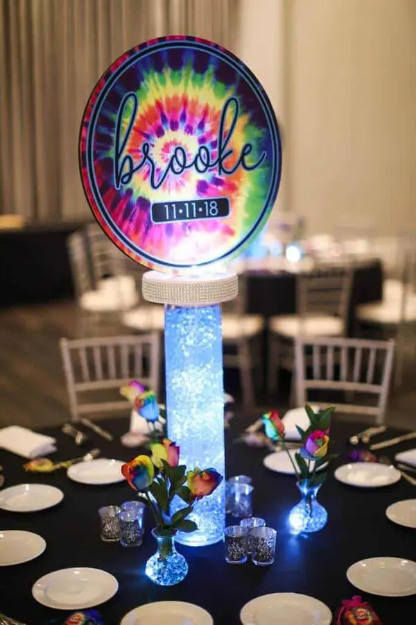 Tie Dye Logo Centerpieces