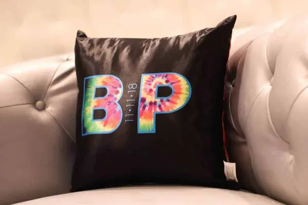 Tie Dye Themed Logo Pillow