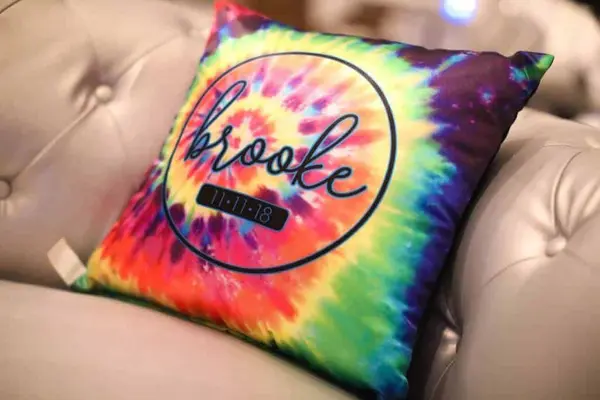 Tie Dye Themed Logo Pillow