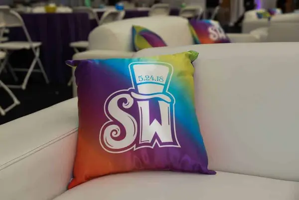 Willy Wonka Themed Logo Pillow