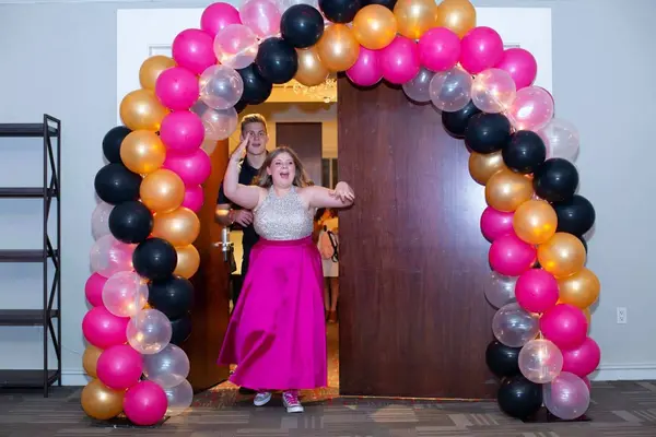 Hot Pink & Gold Balloon Arch