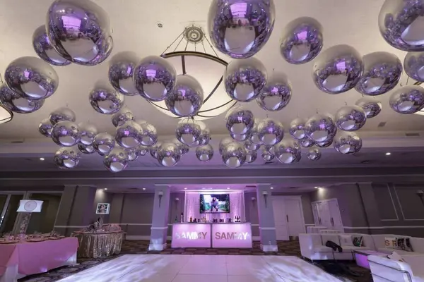 Metallic Orbs Ceiling Treatment