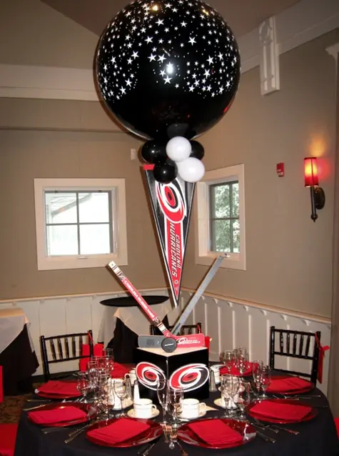 Hockey Themed Cube Centerpiece
