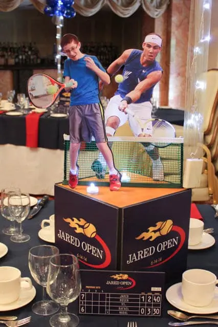 Tennis Themed Photo Cube Centerpiece