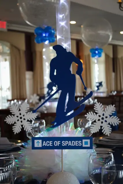 Skiing Themed Centerpiece with