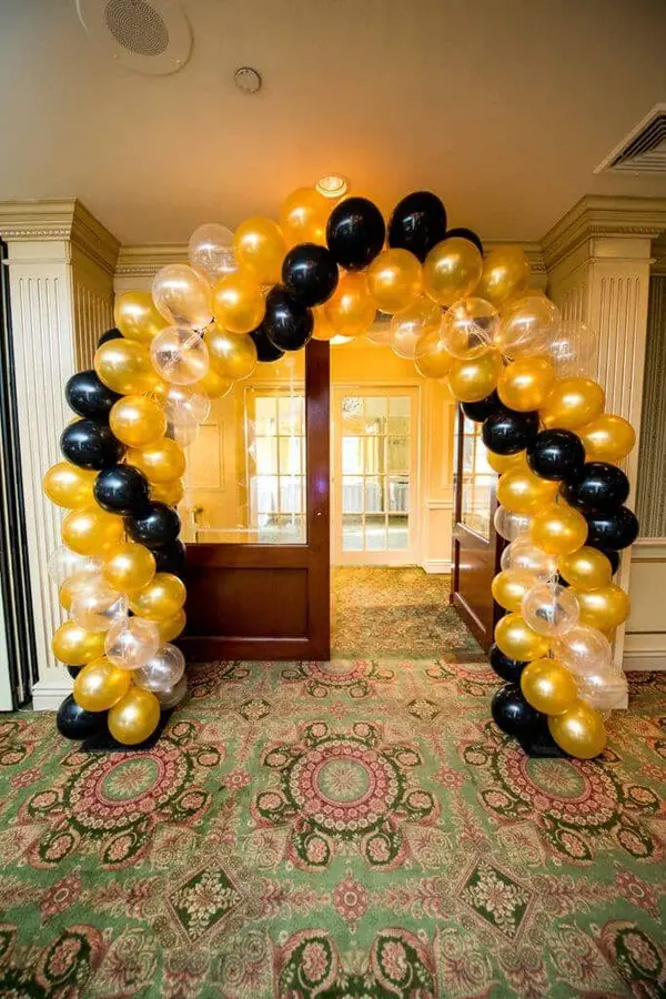 Gold & Black Balloon Arch