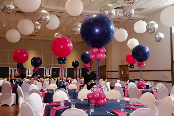 Navy and Hot Pink Balloon Centerpieces