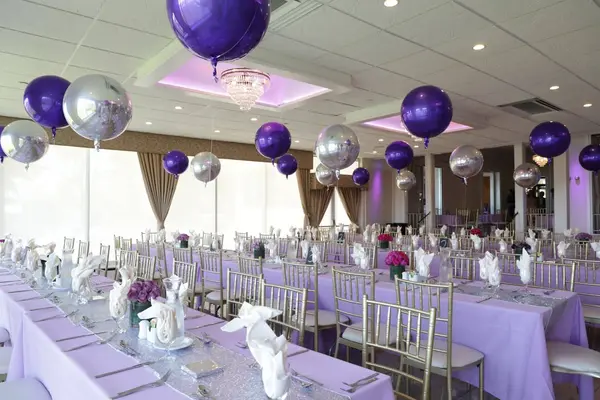 Purple and Silver Orbz Centerpiece