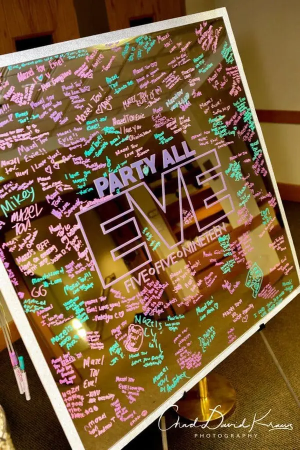 Bat Mitzvah Mirror Sign in Board
