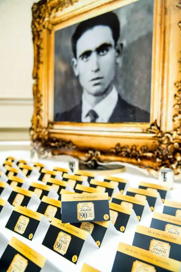 90th Birthday Seating Card Display