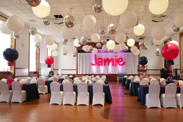 Hot Pink Name in Balloons