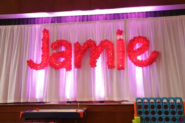 Hot Pink Name in Balloons