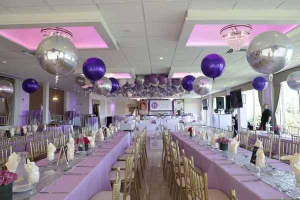 Purple and Silver Bat Mitzvah Setup