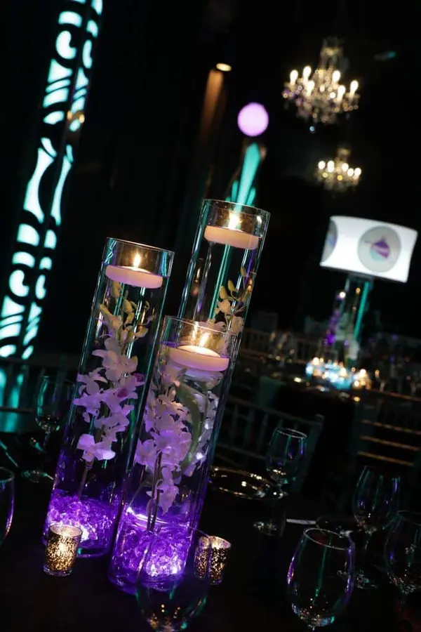 Purple LED Orchid Centerpiece