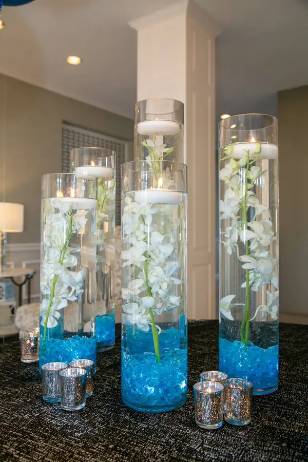 Pale Blue Orchid Centerpiece