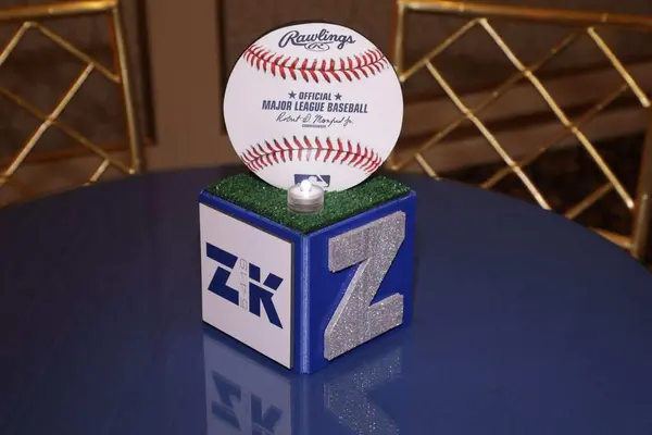 Baseball Themed Mini Cube Centerpiece