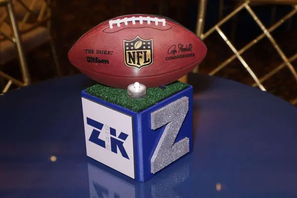 Football Themed Mini Cube Centerpiece